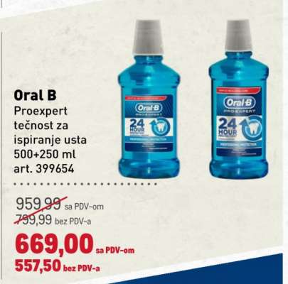 Oral B Proexpert tečnost za ispiranje usta 500+250 ml