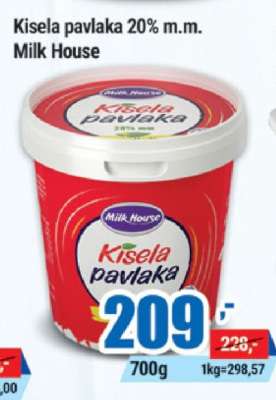 Kisela pavlaka 20% m.m. Milk House