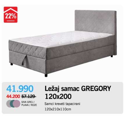 Ležaj samac GREGORY 120x200