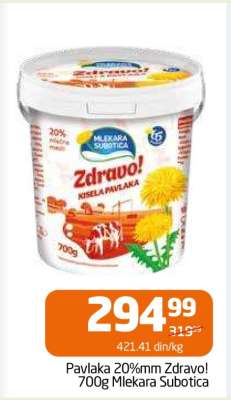Pavlaka 20%mm Zdravo! 700g Mlekara Subotica