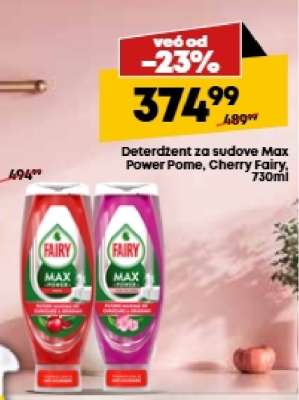 Deterdžent za sudove Max Power Pome, Cherry Fairy, 730ml