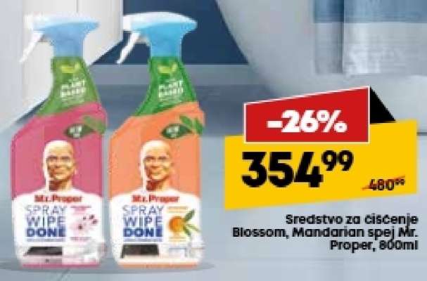 Sredstvo za čišćenje Blossom, Mandarian sprej Mr. Proper, 800ml