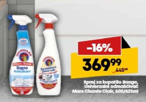 Sprej za kupatilo Bagno, Univerzalni odmašćivač Mars Chante Clair, 600/625ml