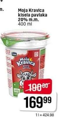 Moja Kravica kisela pavlaka 20% m.m.