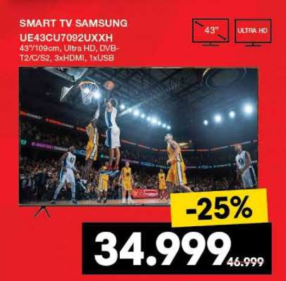 SMART TV SAMSUNG UE43CU7092UXXH