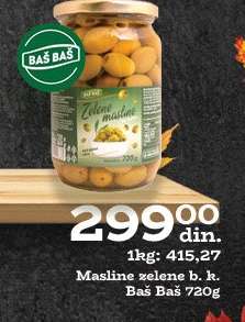 Masline zelene b. k. Baš Baš 720g