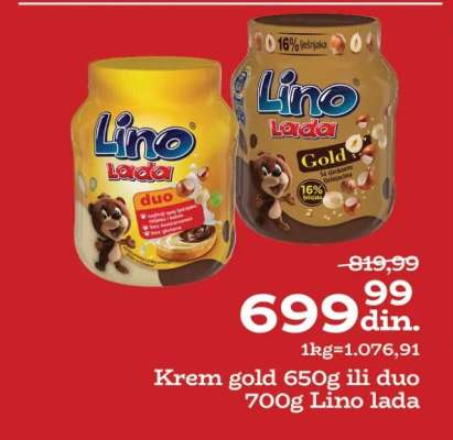 Krem gold 650g ili duo 700g Lino lada