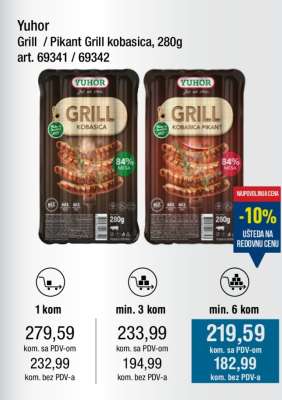 Yuhor Grill / Pikant Grill kobasica, 280g