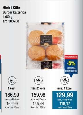 Hleb i Kifle Burger kajzerica