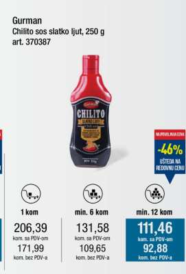 Gurman Chilito sos slatko ljut, 250 g
