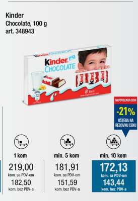 Kinder Chocolate, 100 g