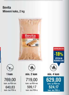 Bevita Mleveni keks, 2 kg