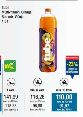 Tube Multivitamin, Orange Red mix, Višnja