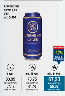 Löwenbräu Svetlo pivo 0,5 l