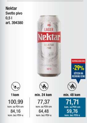 Nektar Svjetlo pivo 0,5 l