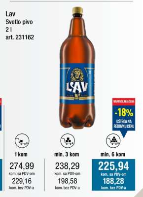 Lav Svetlo pivo 2 l