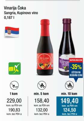 Vinarija Čoka Sangria, Kupinovo vino