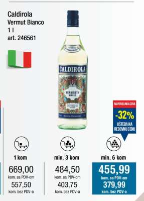 Caldirola Vermut Bianco 1 l
