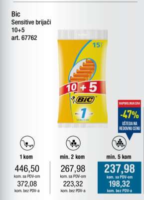 Bic Sensitive brijači 10+5