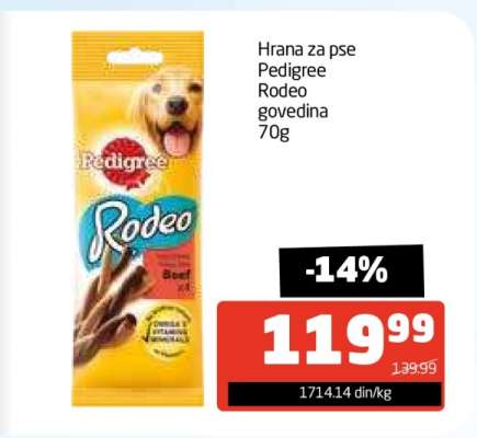 Hrana za pse Pedigree Rodeo govedina 70g