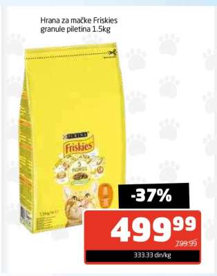 Hrana za mačke Friskies granule piletina 1.5kg
