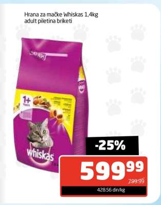 Hrana za mačke Whiskas 1,4kg