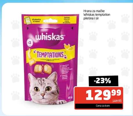 Hrana za mačke Whiskas Temptation piletina i sir