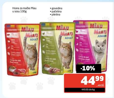 Hrana za mačke Miau u sosu 100g