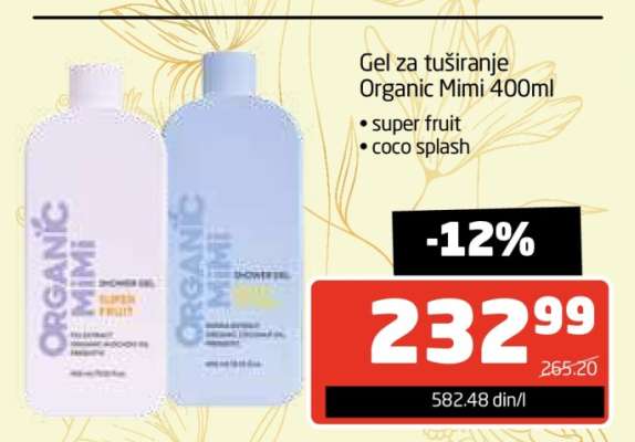 Gel za tuširanje Organic Mimi 400ml
