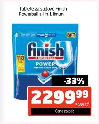 Tablete za sudove Finish Powerball all in 1 limun