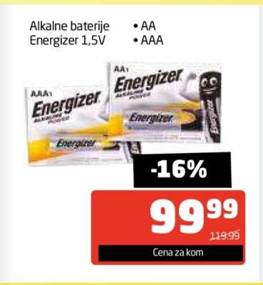 Alkalne baterije Energizer 1,5V