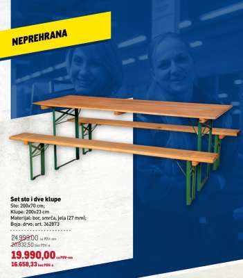 Set sto i dve klupe