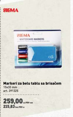 Markeri za belu tablu sa brisačem