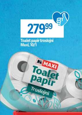 Toalet papir troslojni Maxi 10/1