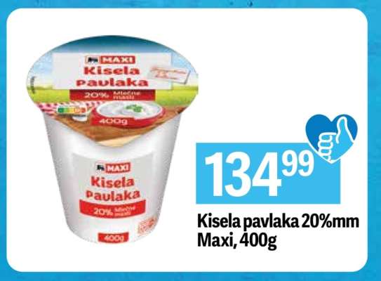 Kisela pavlaka 20 mm Maxi , 400g
