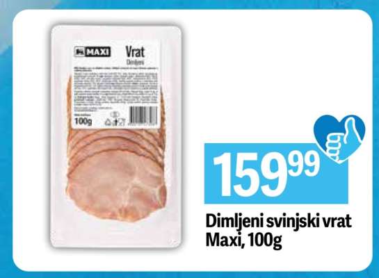 Dimljeni svinjski vrat Maxi 100g