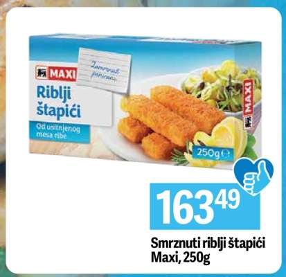 Smrznuti riblji štapići, Maxi, 250g