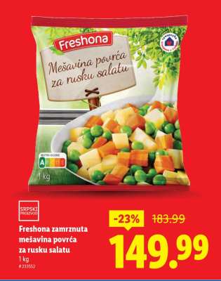 Freshona Zamrznuta mešavina povrća za rusku salatu