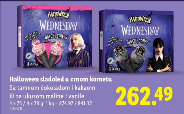 Halloween sladoled u crnom kornetu