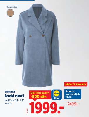 esmara Ženski mantil