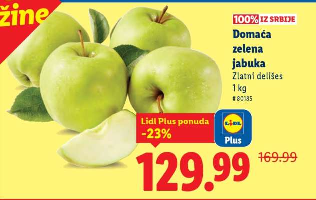 Domaća zelena jabuka