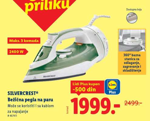 SILVERCREST® Bežična pegla na paru