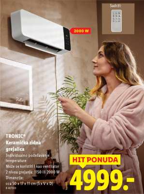 TRONIC® Keramička zidna grejalica