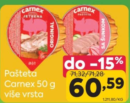 Pašteta Carnex 50 g, više vrsta
