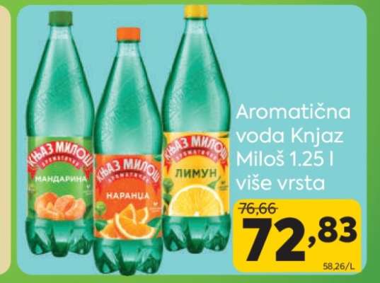 Aromatična voda Knjaz Miloš 1,25 l više vrsta