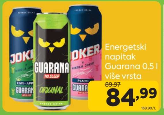 Energetski napitak Guarana 0.5 l više vrsta