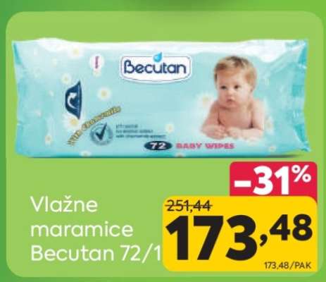 Vlažne maramice Becutan 72/1