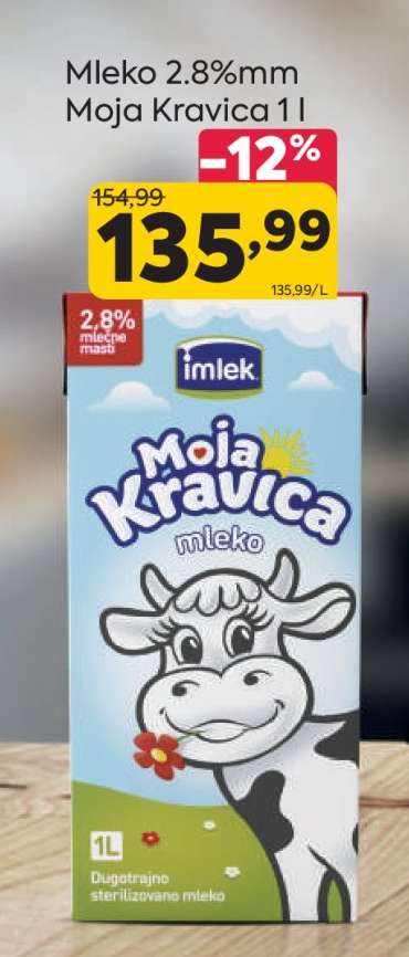 Mleko 2.8%mm Moja Kravica 1 l