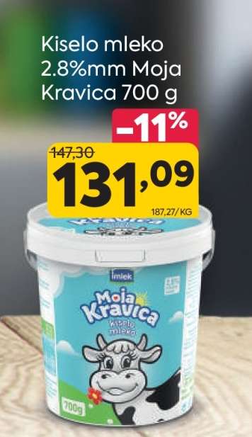Kiselo mleko 2.8%mm Moja Kravica 700 g