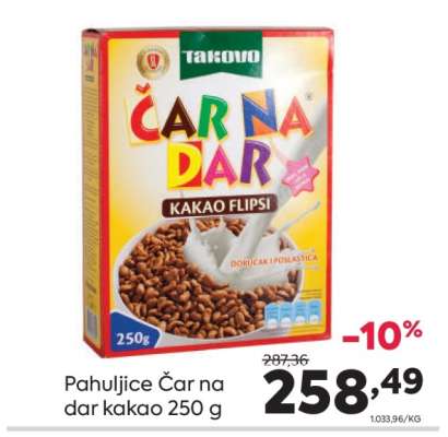 Pahuljice Čar na dar kakao 250 g